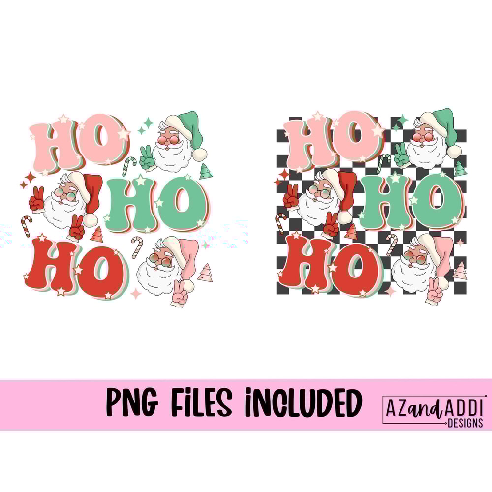 Ho Ho Ho png, retro Christmas png, retro Santa png, groovy Christmas png, groovy Santa, hippie Santa png, retro sublimation - 2.jpg