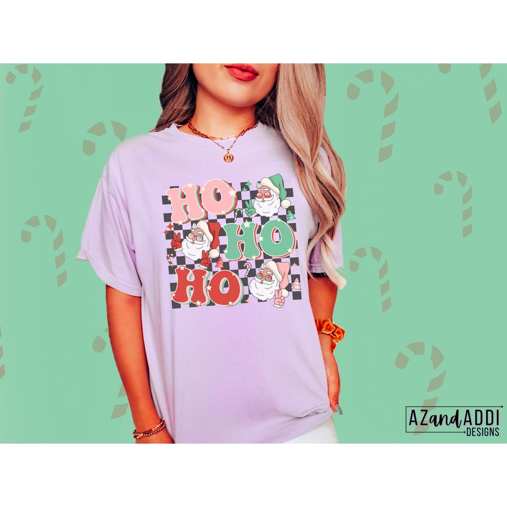 Ho Ho Ho png, retro Christmas png, retro Santa png, groovy Christmas png, groovy Santa, hippie Santa png, retro sublimation - 3.jpg
