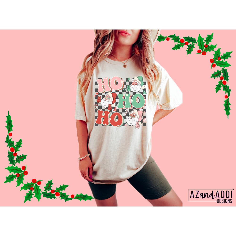 Ho Ho Ho png, retro Christmas png, retro Santa png, groovy Christmas png, groovy Santa, hippie Santa png, retro sublimation - 5.jpg