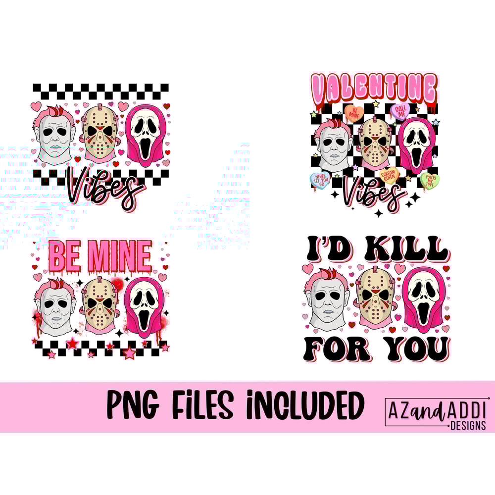 Horror Valentine’s Day png, I’d kill for you png, retro Valentine’s Day sublimation design, valentines bundle, true crime valentines png - 2.jpg