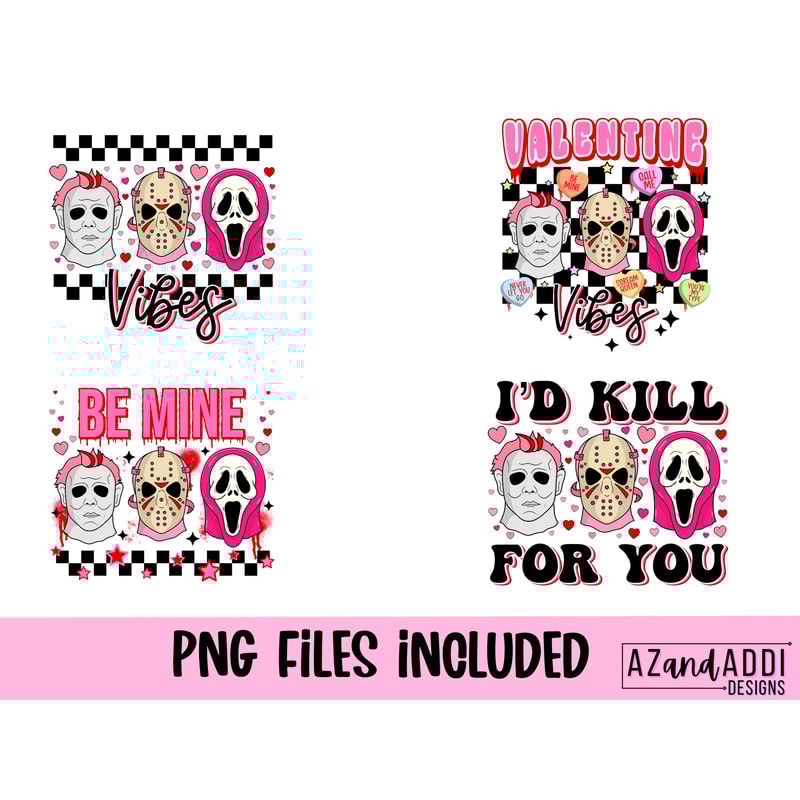 Horror Valentine’s Day png, I’d kill for you png, retro Valentine’s Day sublimation design, valentines bundle, true crime valentines png - 2.jpg