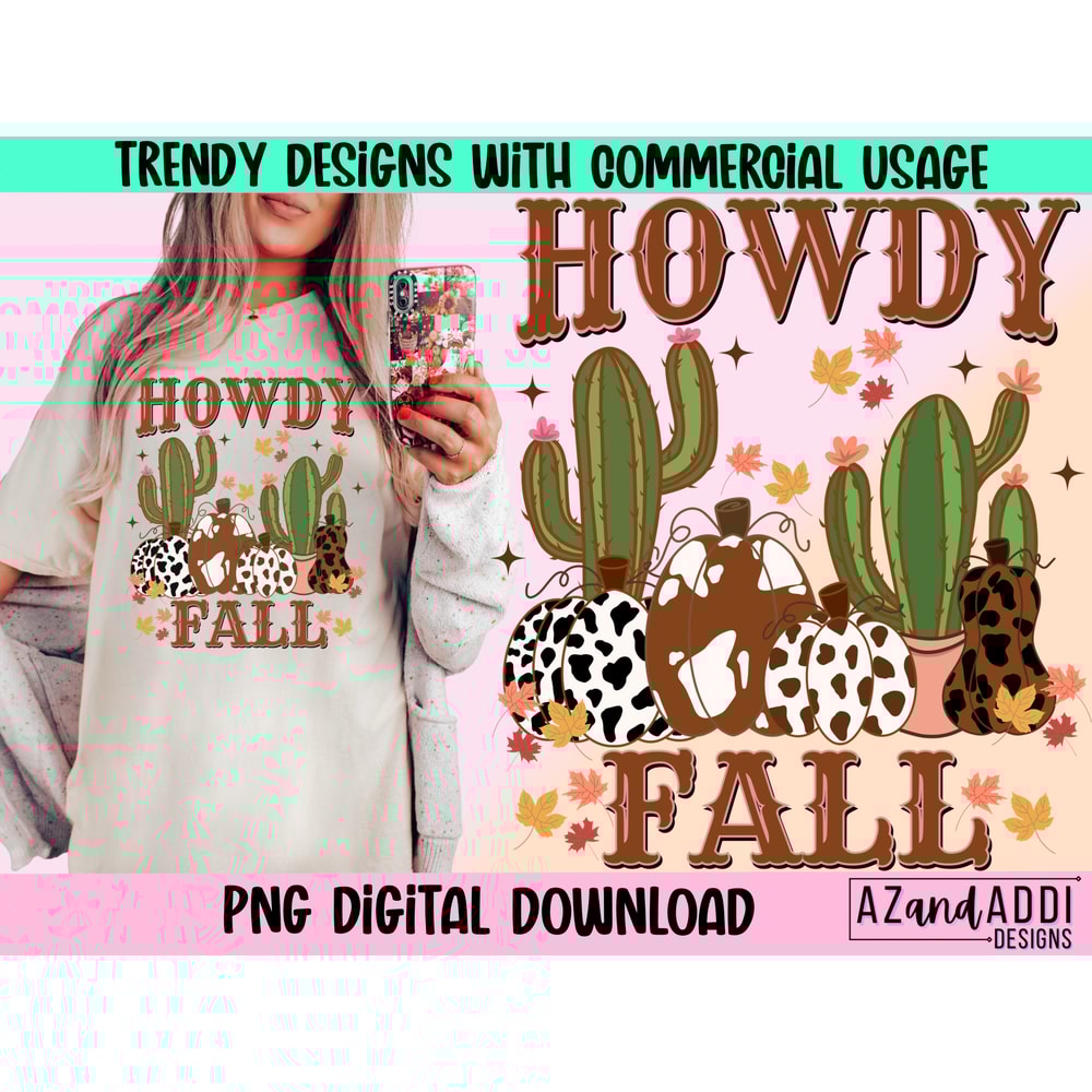 Howdy Fall png, retro fall png, western fall png, western pumpkin png, fall sublimation, western sublimation, howdy pumpkin - 1.jpg