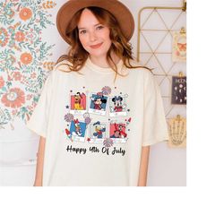 comfort colors mickey mouse and friends 4th of july shirt, disney freedom, disney independence shirt, disney 4th of july