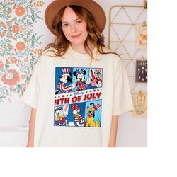 comfort colors disney 4th of july t-shirt, disney friends 4th of july, independence day gift, usa shirt, american disney