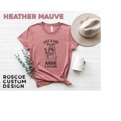 just a girl who loves anime shirt, gift for anime lover, anime girl shirt, video games shirt, manga girl shirt, kawaii g