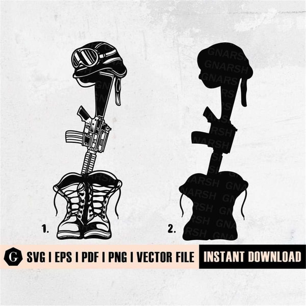 Soldier Memorial SVG File | Fallen Soldier Svg | Fallen Sold | Inspire ...