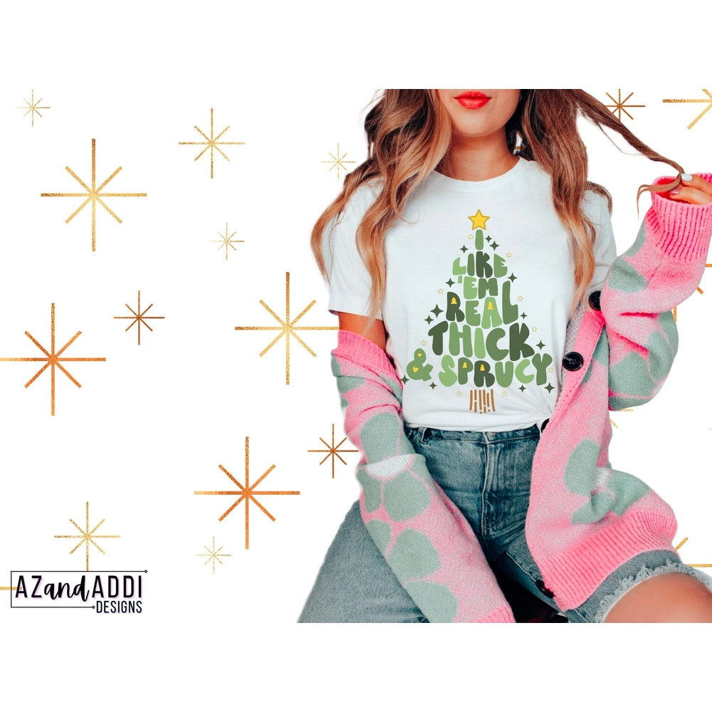 I like em real thick and sprucy png, retro Christmas tree png, Christmas sublimation designs, leopard Christmas tree, funny Christmas shirt - 2.jpg