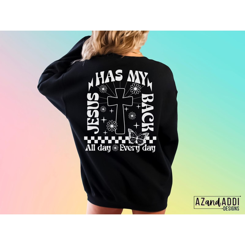 Jesus has my back png, retro Christian sublimation design, Christian png, religious png, trendy Jesus front and back design, digital design - 7.jpg