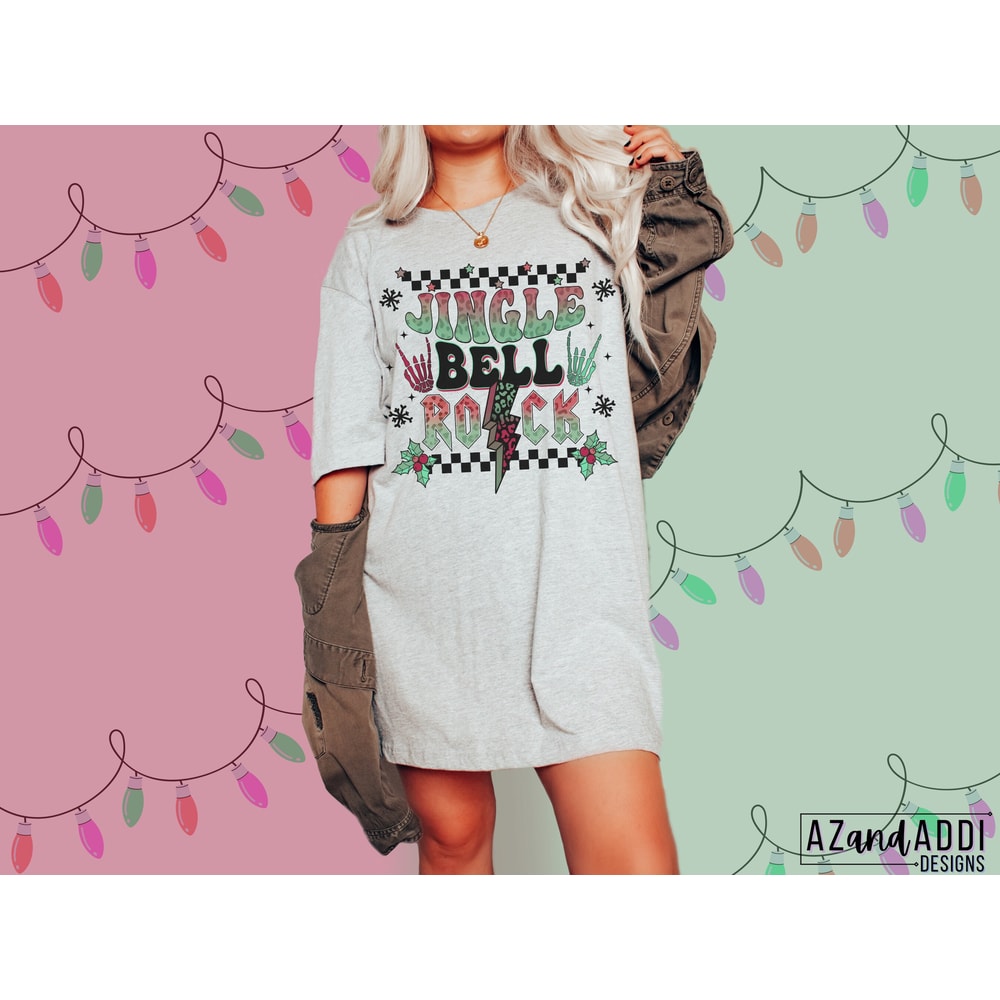 Jingle bell rock png, retro Christmas sublimation, Christmas lightning bolt png, tis the season, Holly jolly Vibes, retro sublimation - 3.jpg