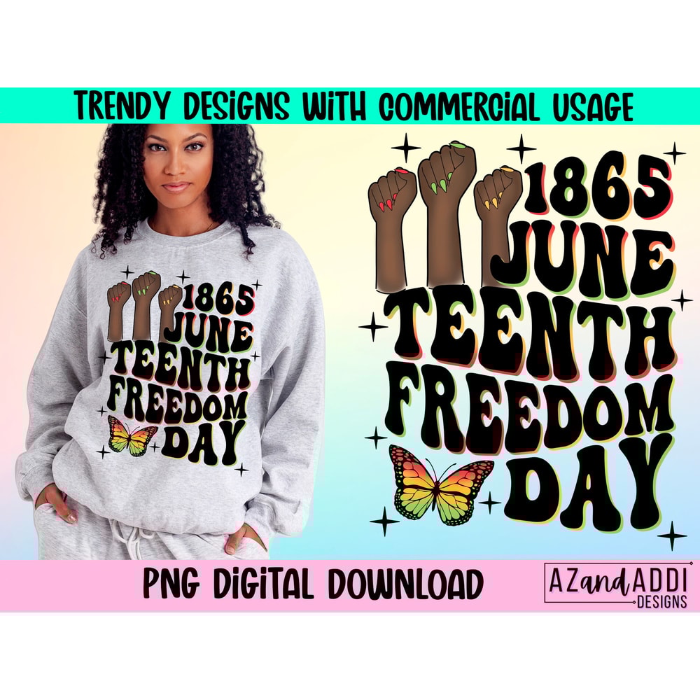 Juneteenth 1865 freedom day png, retro Juneteenth sublimation design, black history png, black culture png, retro digital design download - 1.jpg