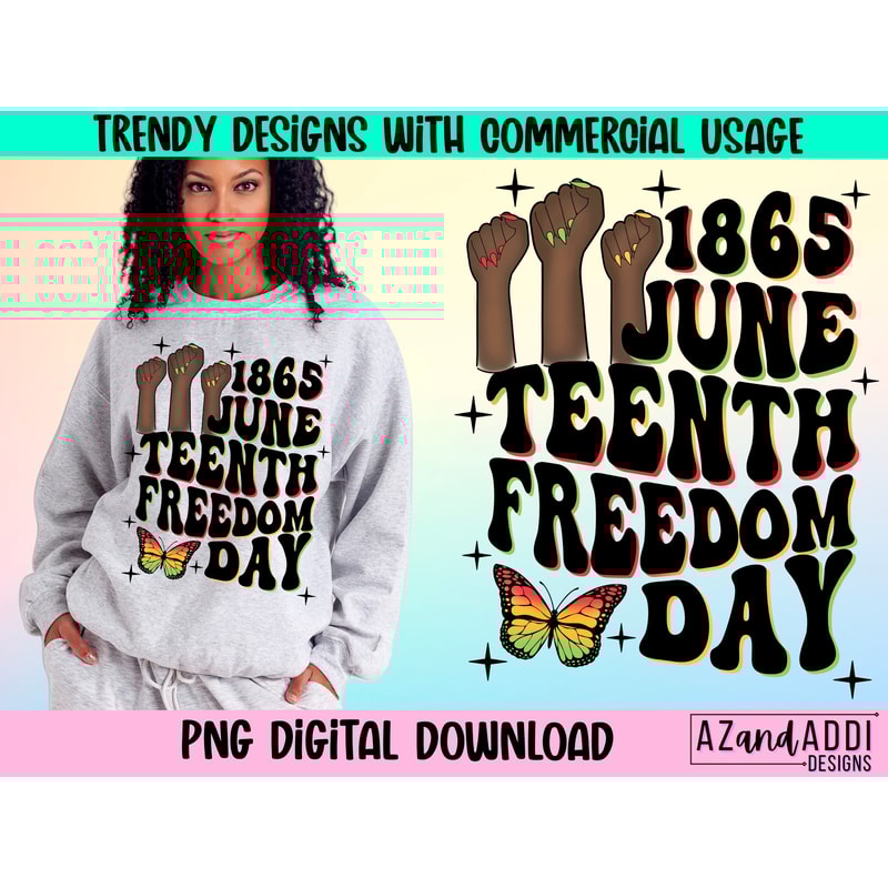 Juneteenth 1865 freedom day png, retro Juneteenth sublimation design, black history png, black culture png, retro digital design download - 1.jpg