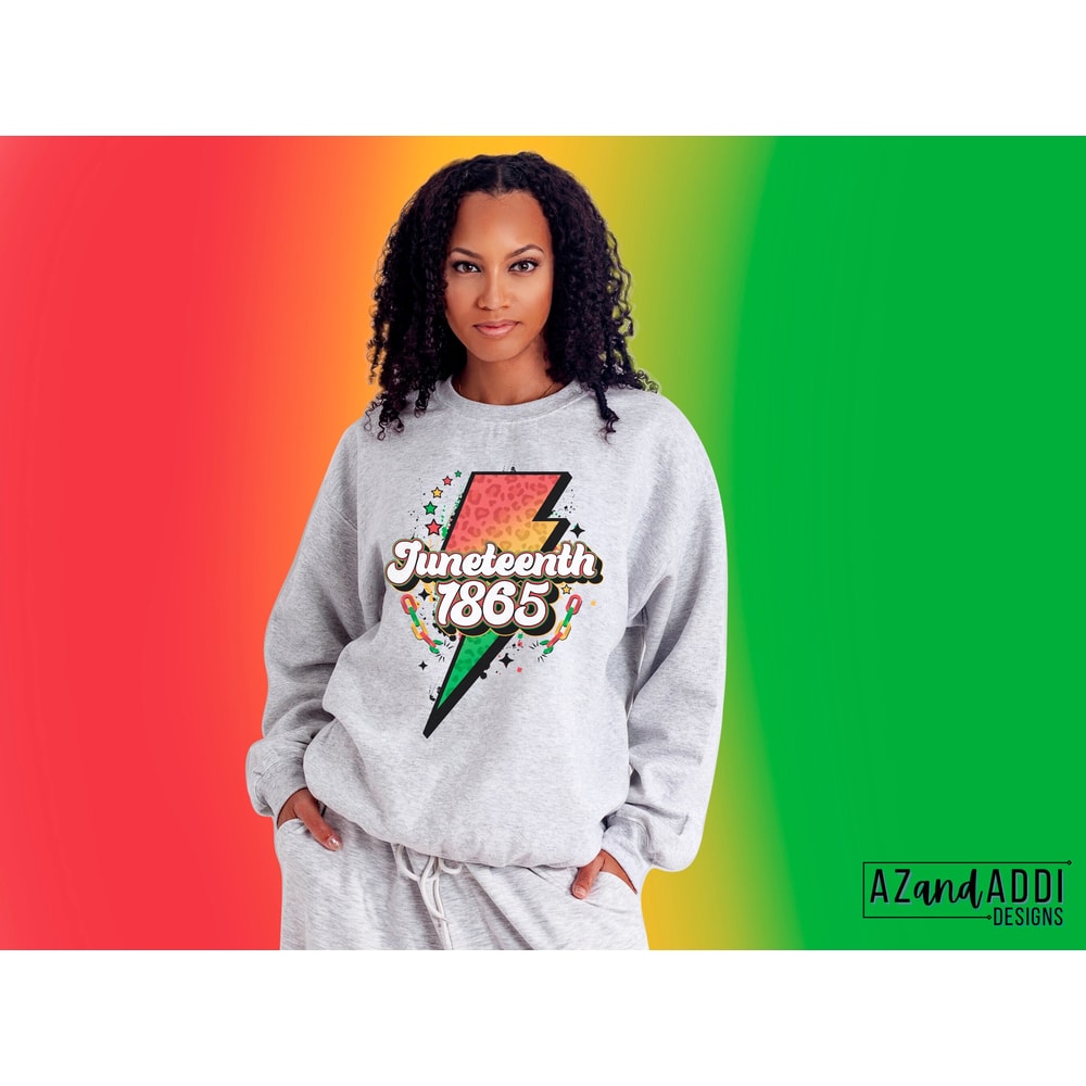 Juneteenth 1865 lightning bolt png, retro Juneteenth sublimation design, black history png, black culture png, digital design download - 2.jpg