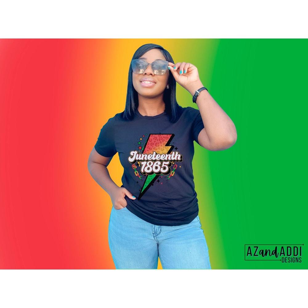 Juneteenth 1865 lightning bolt png, retro Juneteenth sublimation design, black history png, black culture png, digital design download - 3.jpg