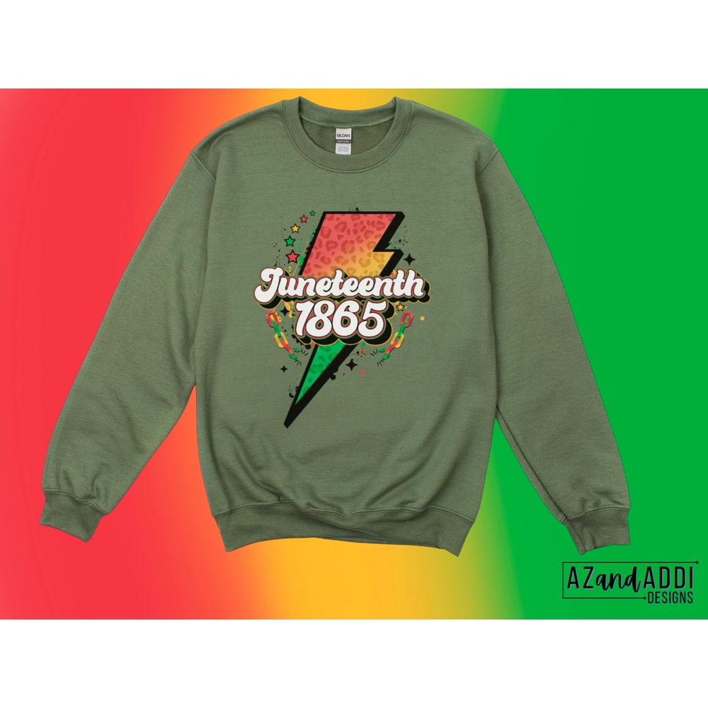 Juneteenth 1865 lightning bolt png, retro Juneteenth sublimation design, black history png, black culture png, digital design download - 5.jpg