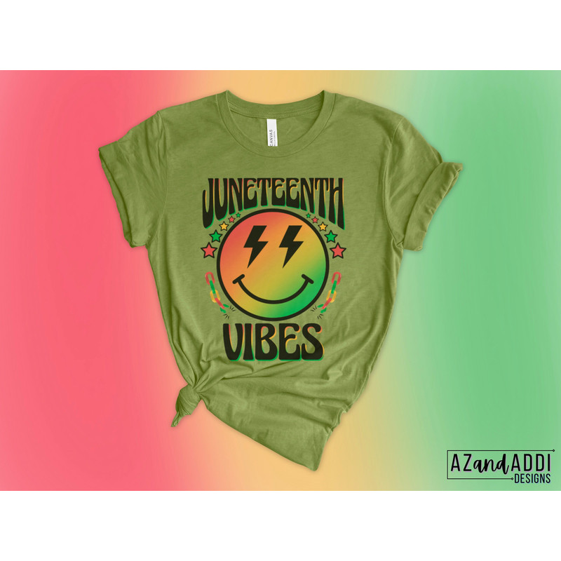 Juneteenth vibes smiley face png, retro Juneteenth sublimation design, black history png, black culture png, breaking chains digital design - 5.jpg