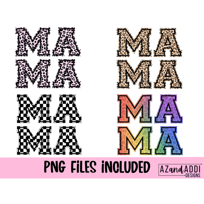 Leopard mama png, stacked mama design, rainbow mama png, checkered pattern mama Png, mama sublimation png file, mama digital download - 2.jpg