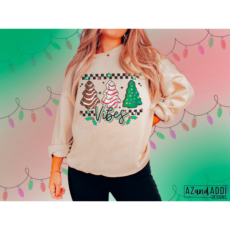 Little Debbie Christmas tree cake png, retro Christmas png, Christmas sublimation, Christmas vibes, checkered Christmas png, tis the season - 5.jpg