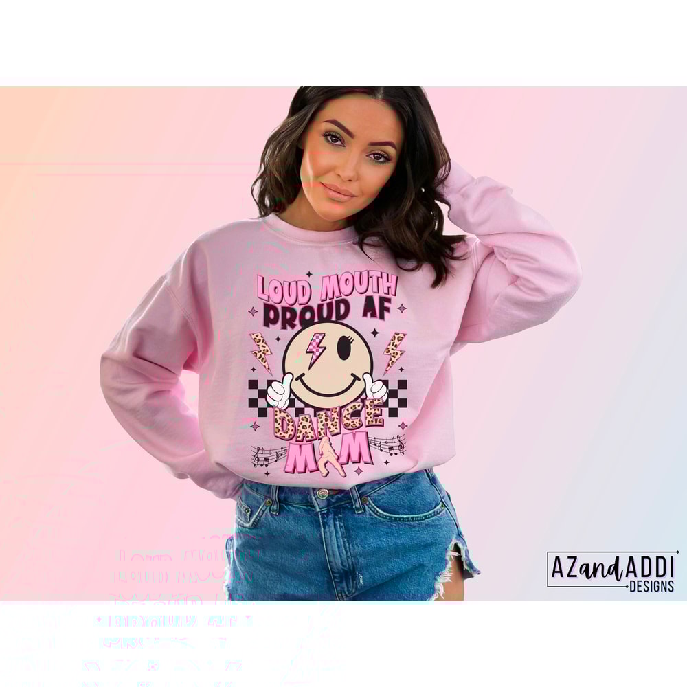 Loud mouth dance mama png, proud dance mom png, retro dance sublimation, dance smiley face png, dance vibes, digital trendy retro dance png - 3.jpg