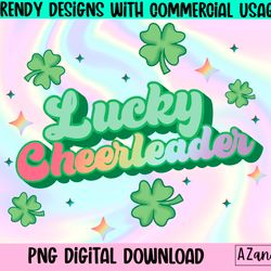 lucky cheerleader png, retro cheer sublimation design, st pa