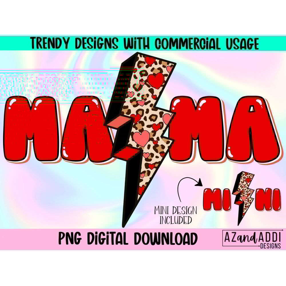 Mama and Mini Png, Retro Mama Valentines Png, Mama and Daughter matching designs, Valentine Mama Mini sublimation, digital download - 1.jpg