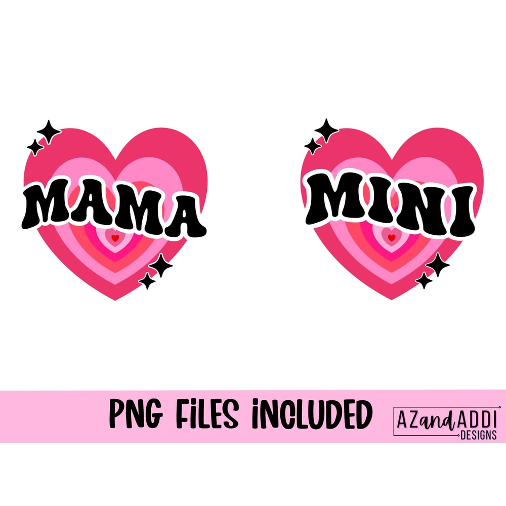 Mama and Mini Png, Valentines Mama Png, Retro Valentines Day Sublimation Design, Digital download Shirt Design, Valentine Hearts, Girl Mama - 3.jpg