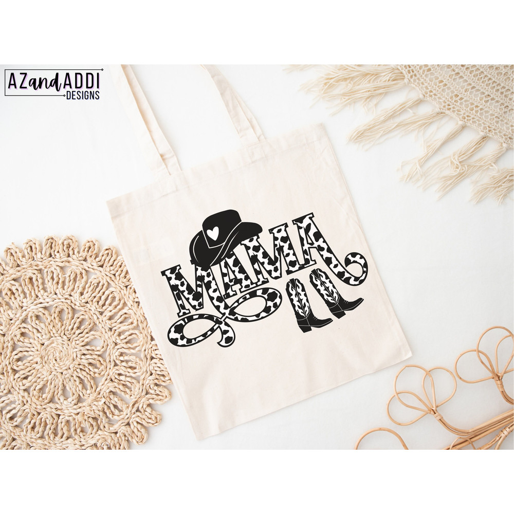 Mama cow hide png file, cow print sublimation design, Cowgirl, Cowgirl boots, digital download, retro font, cow print graphic tshirt design - 3.jpg