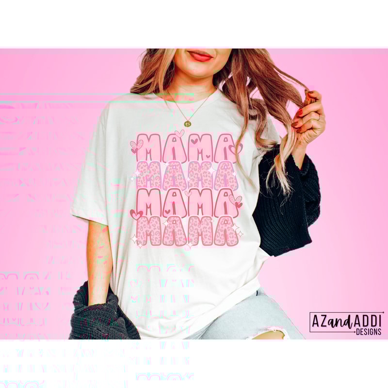 Mama pink leopard png print file for sublimation, retro Valentine’s Day png, mama hearts png, leopard stacked mama png, mama shirt design - 2.jpg