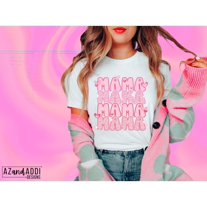 Mama pink leopard png print file for sublimation, retro Valentine’s Day png, mama hearts png, leopard stacked mama png, mama shirt design - 4.jpg
