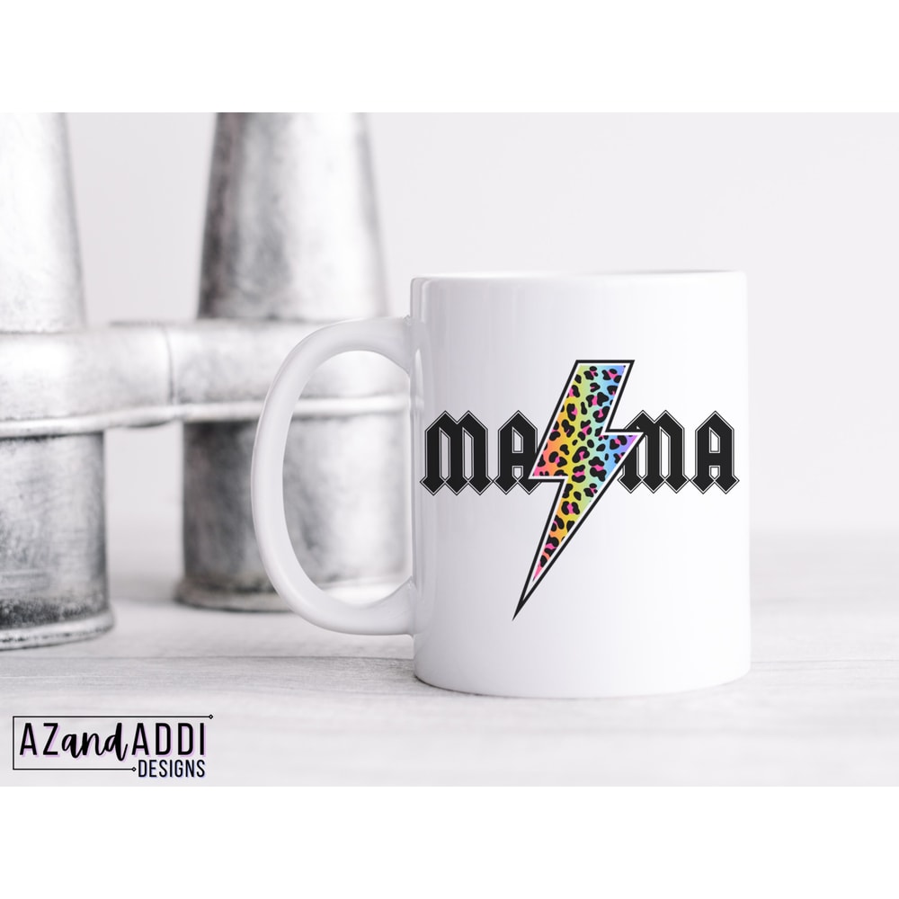 Mama PNG, Rock n Roll Mama, Cow Print Mama Sublimation, Leopard Print Mama PNG, Rainbow Leopard Lightning Bolt, Gift for Mom, Rock Fan Tee - 6.jpg