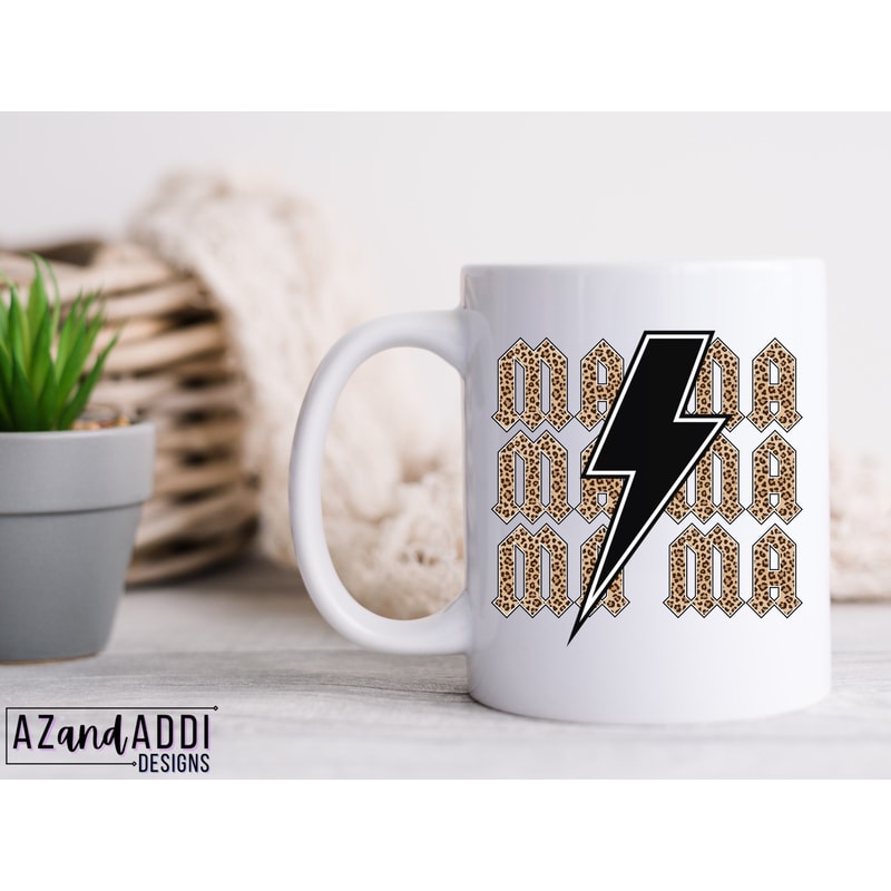 Mama PNG, Rock n Roll Mama, Cow Print Mama Sublimation, Leopard Print Mama PNG, Rainbow Leopard Lightning Bolt, Gift for Mom, Rock Fan Tee - 8.jpg