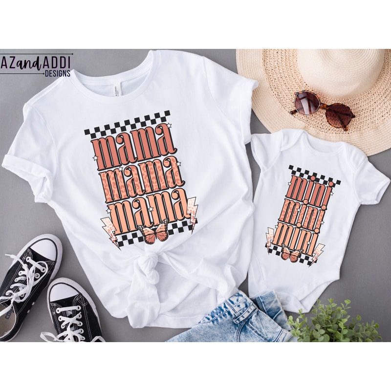 Matching retro mama and mini png sublimation design download, retro mama mini png, mama mini bolt png, mom daughter design, digital design - 2.jpg