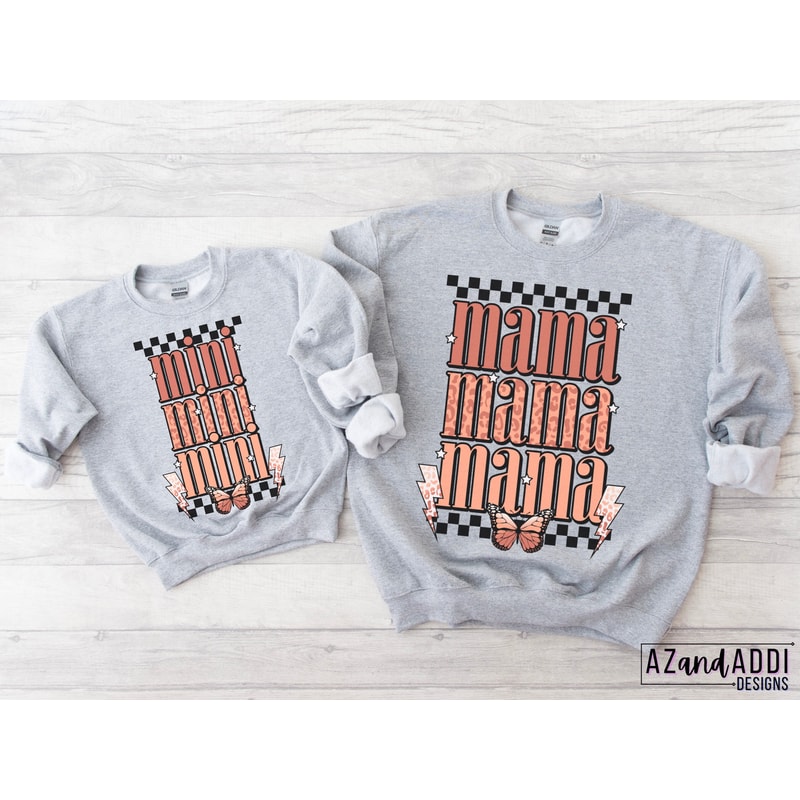 Matching retro mama and mini png sublimation design download, retro mama mini png, mama mini bolt png, mom daughter design, digital design - 4.jpg