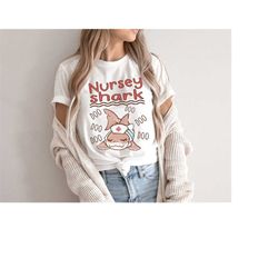 nurse shark funny rn t-shirt - funny pediatric peds picu nicu nurse shirt gift, marine biology biologist zoology teacher