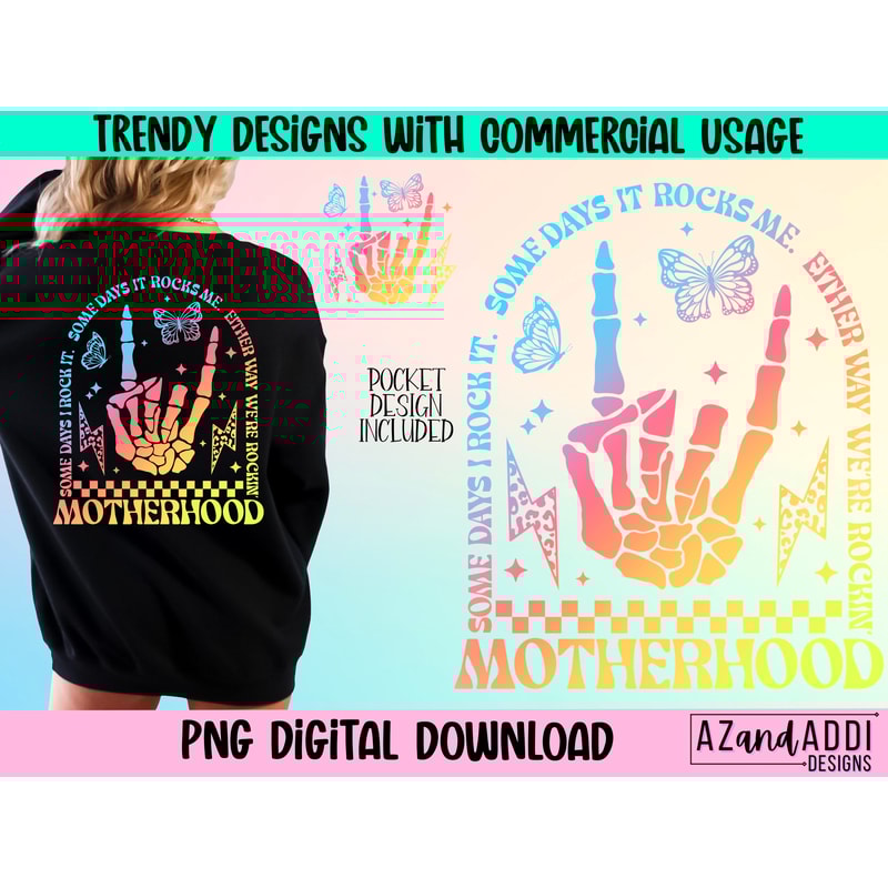 Motherhood some day I rock it png, retro motherhood sublimation design, trendy front and back design, funny motherhood rock skeleton png - 1.jpg