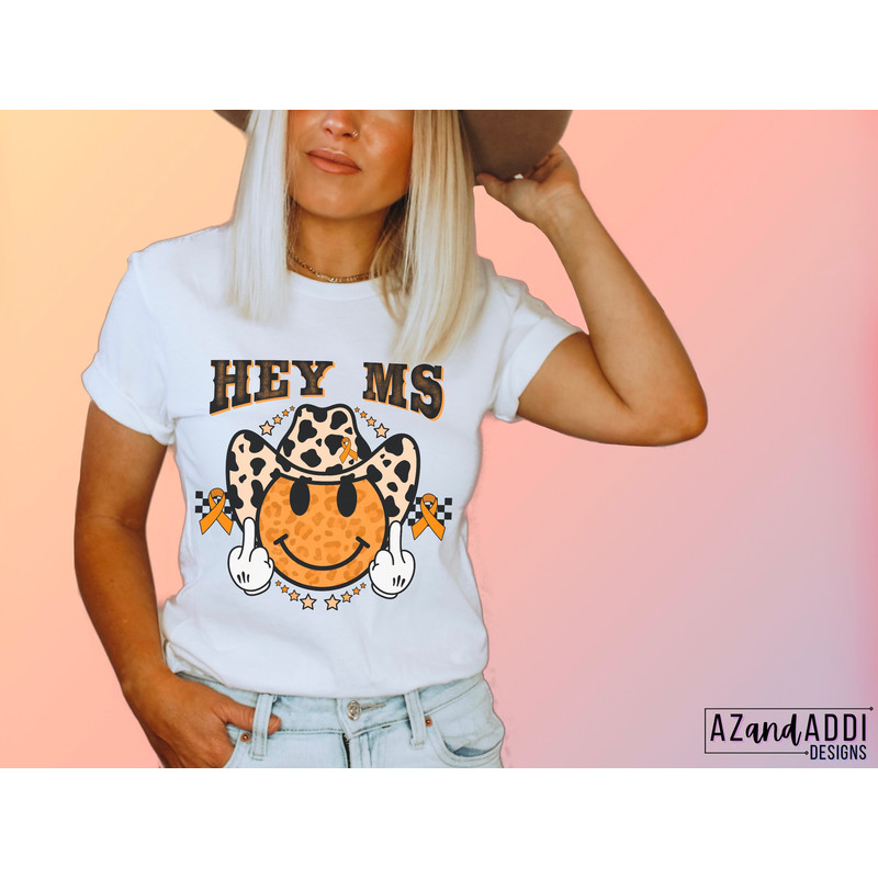 Multiple sclerosis awareness png, western MS smiley face png, multiple sclerosis sublimation design, orange MS ribbon png, digital download - 4.jpg