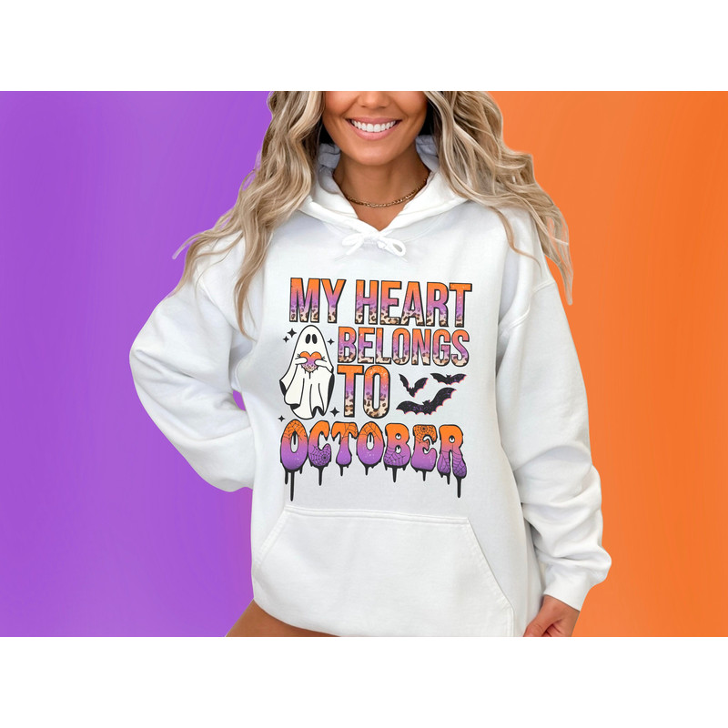 My heart belongs to October png, retro halloween sublimation design, cute ghost png, spooky season png, trendy October png, boho halloween - 3.jpg