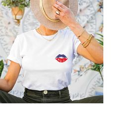 patriotic lips shirt, american flag lips shirt, america lips shirt, kisses shirt, 4th of july shirt, 4th of july, minima