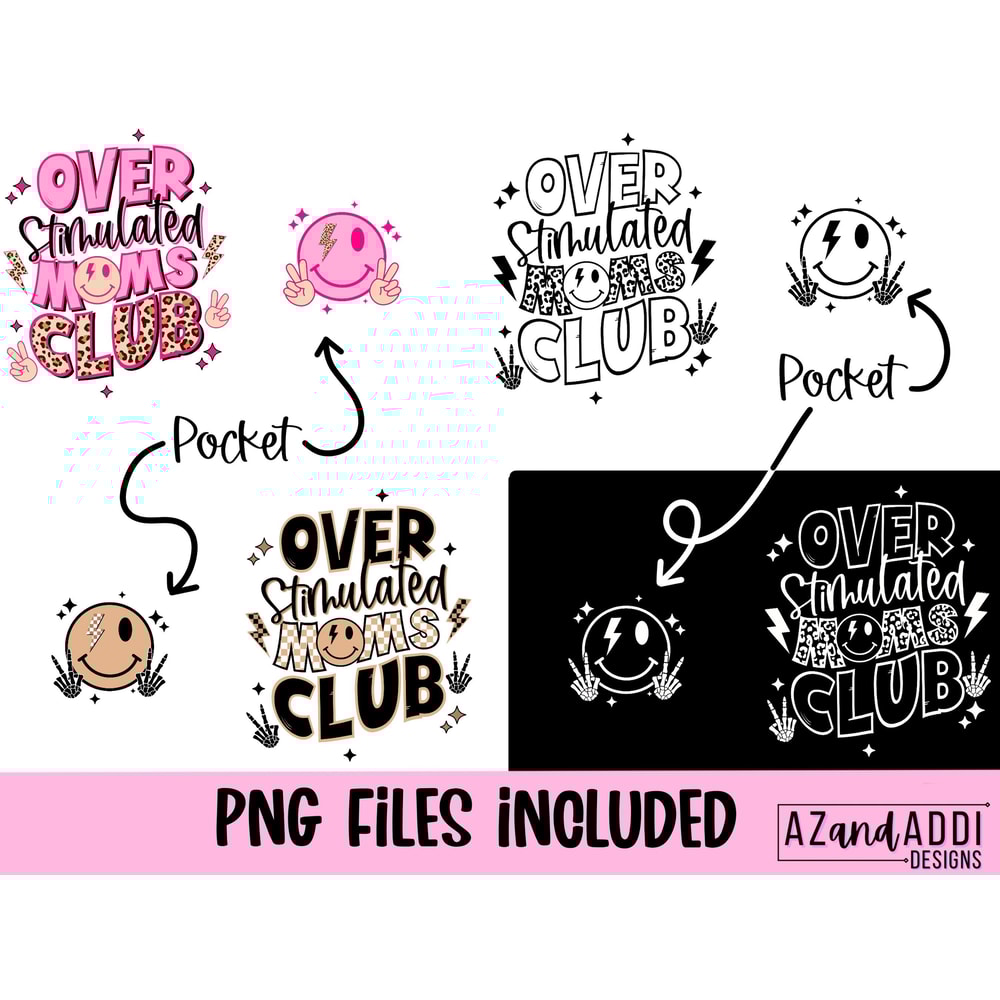 Overstimulated moms club png, retro mom sublimation design, overstimulated png, motherhood png, anxiety png, mom life png, digital download - 2.jpg