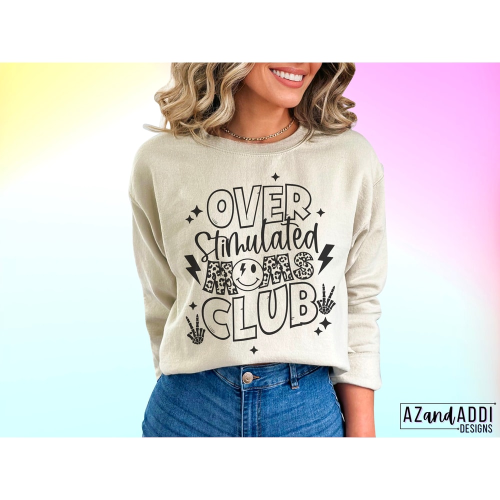 Overstimulated moms club png, retro mom sublimation design, overstimulated png, motherhood png, anxiety png, mom life png, digital download - 3.jpg