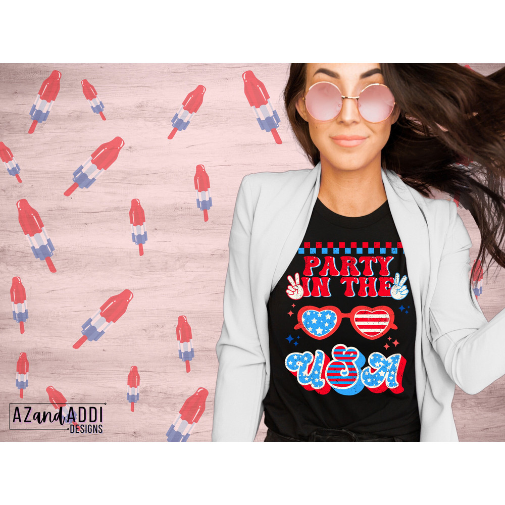 Party in the USA png, patriotic sublimation, American flag png, USA png, Retro American sublimation design, Independence Day png - 2.jpg