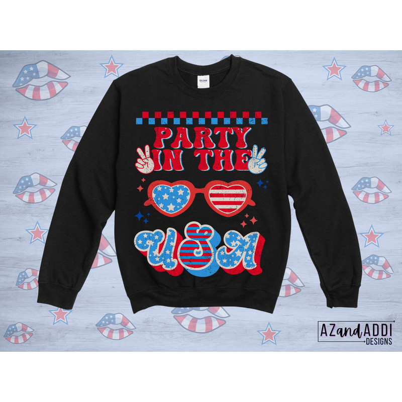 Party in the USA png, patriotic sublimation, American flag png, USA png, Retro American sublimation design, Independence Day png - 3.jpg