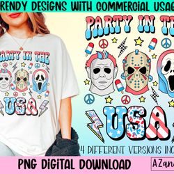 party in the usa png, retro horror 4th of july png, retro su