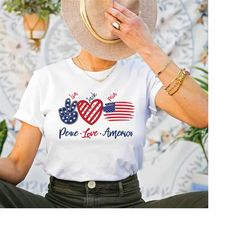custom peace love america shirt, personalized custom shirt, peace love america shirt, 4th of july shirt, independence da