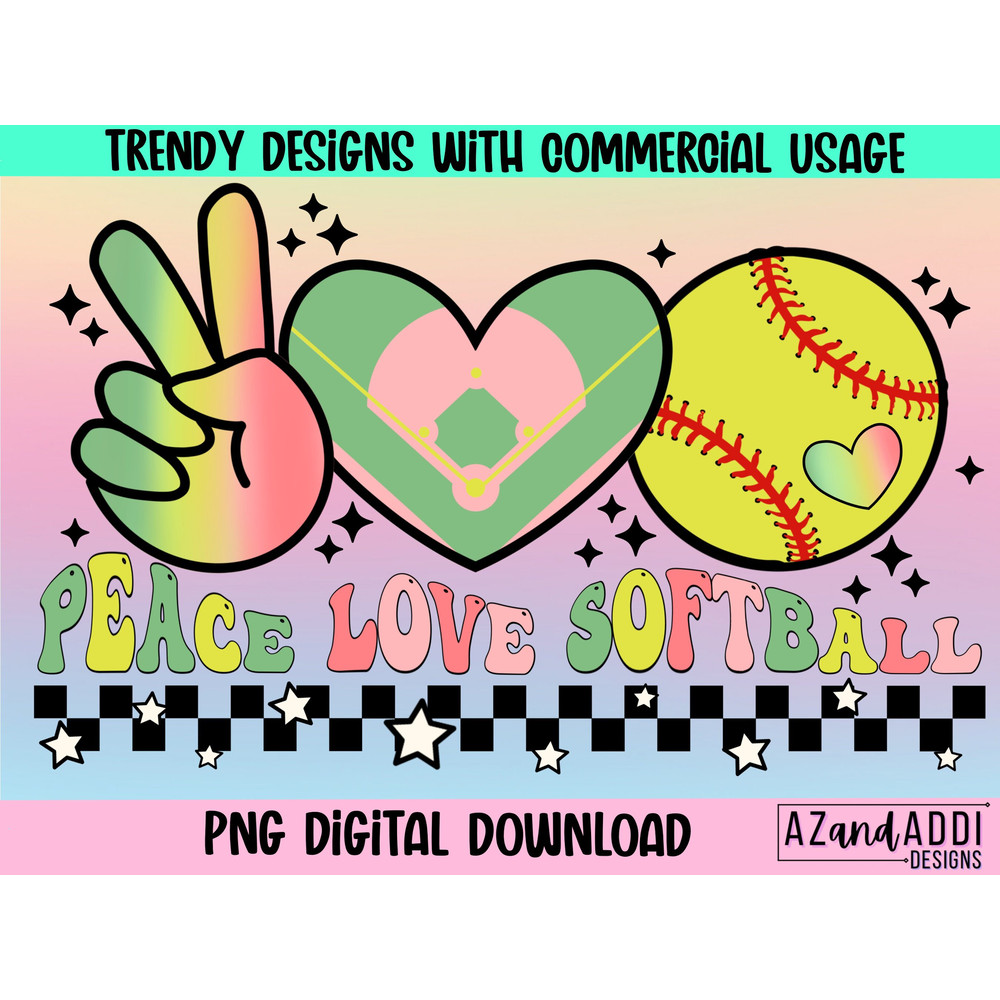 Peace Love Softball png, Retro Softball Png, softball sublimation, softball vibes png, mama of a hitter, softball mom, softball team png - 1.jpg
