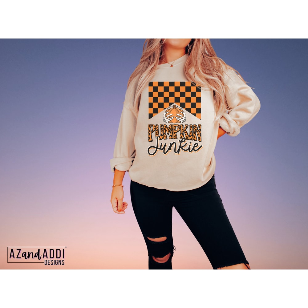 Pumpkin junkie png, retro pumpkin sublimation png, pumpkin patch png, pumpkin season, fall png, fall vibes, retro sublimation - 3.jpg