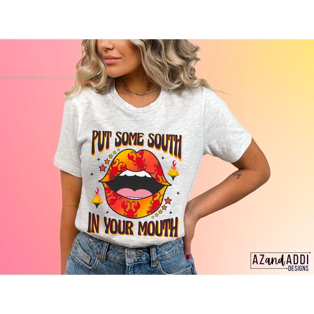 Put some south in your mouth png, retro crawfish png, crawfish season png, southern food png, crawfish vibes png, digital download - 3.jpg