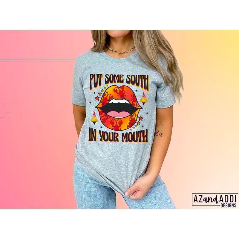 Put some south in your mouth png, retro crawfish png, crawfish season png, southern food png, crawfish vibes png, digital download - 4.jpg