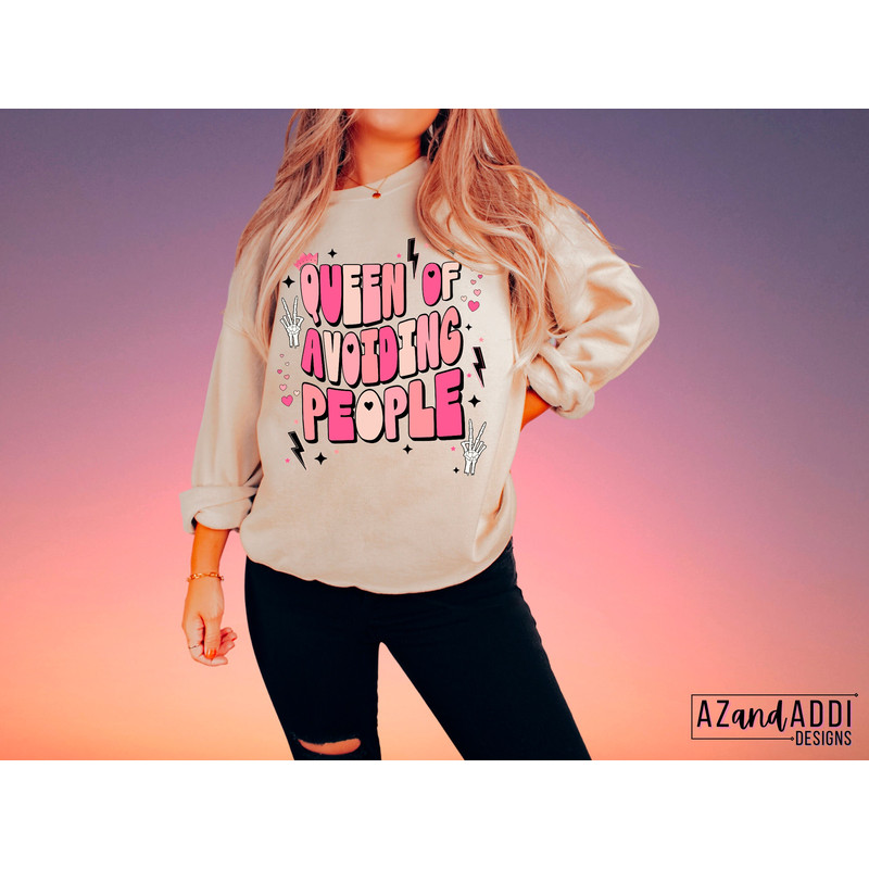 Queen of avoiding people png, anti social png, introvert png, sarcastic png, retro sublimation design, trendy funny skeleton queen hearts - 4.jpg