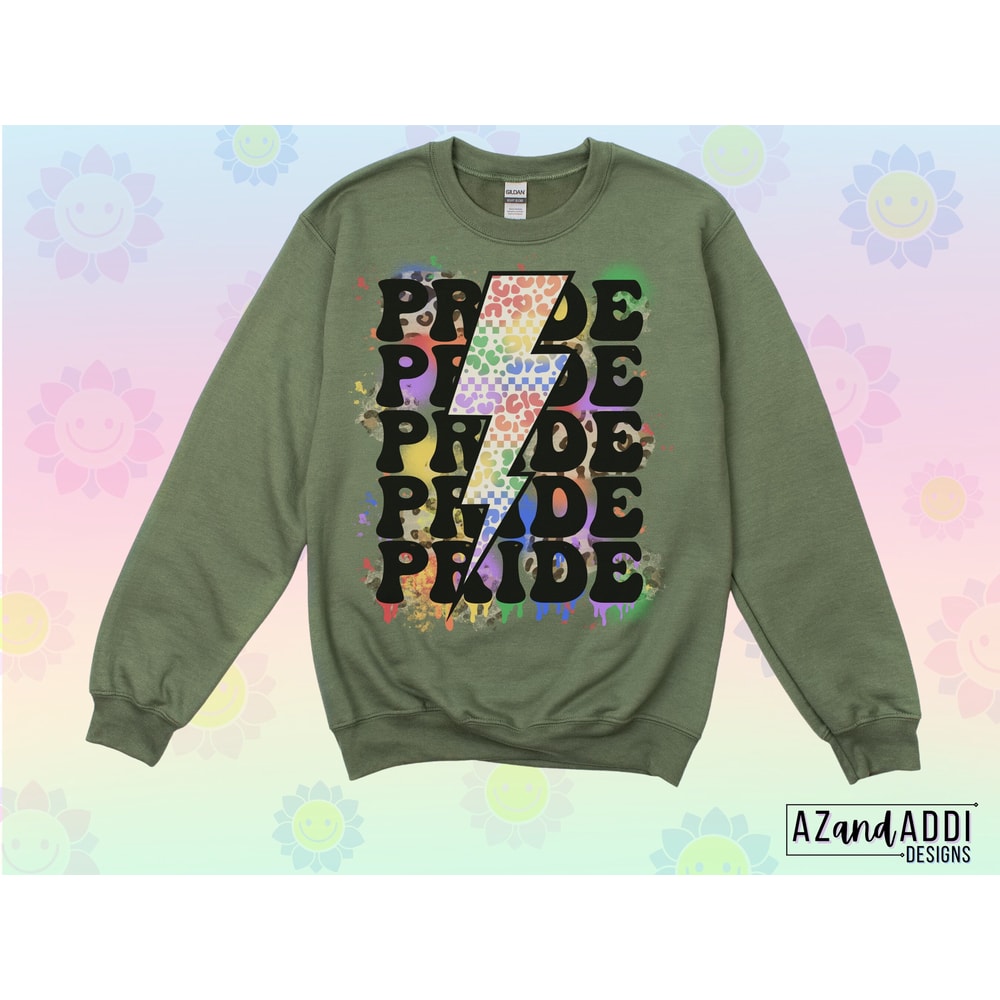 Rainbow Gay Pride Png for Sublimation, Lightning Bolt Pride Png, Rainbow paint splatter design, Pride month sublimation, LGBTQ+ sublimation - 2.jpg