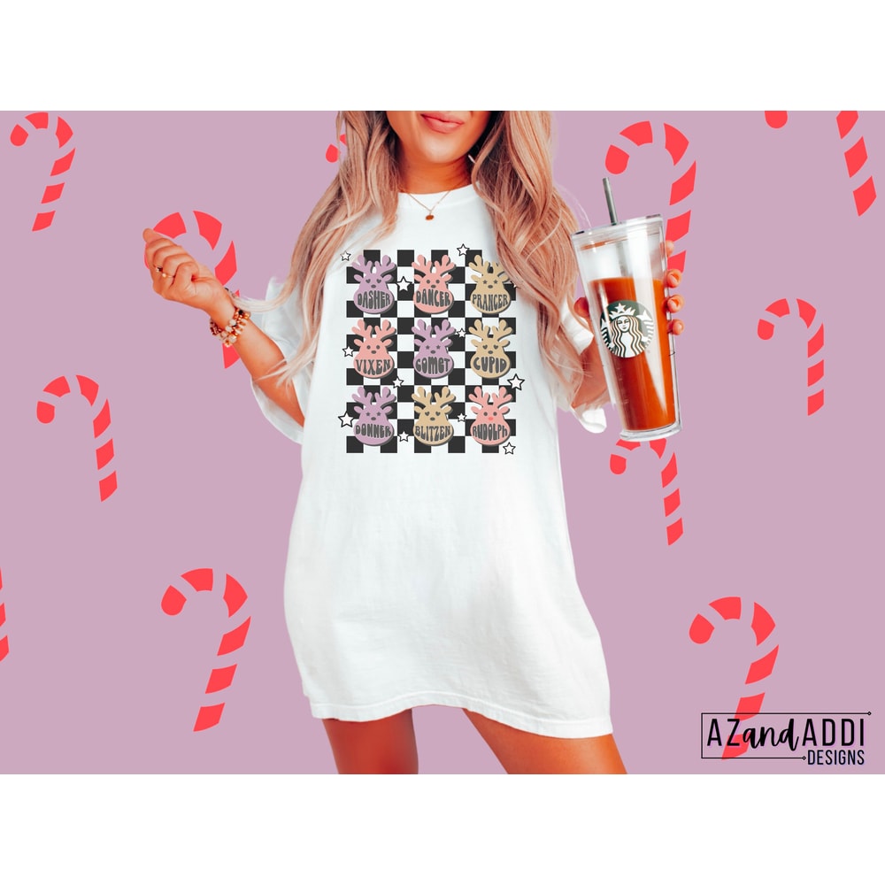 Reindeer names png, Santa’s reindeers png, Christmas reindeer digital download, retro Christmas png, Christmas sublimation - 4.jpg